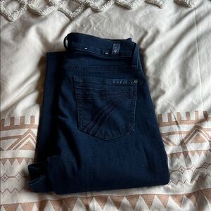 7 For All Mankind Women's Dark Blue Flare Jeans